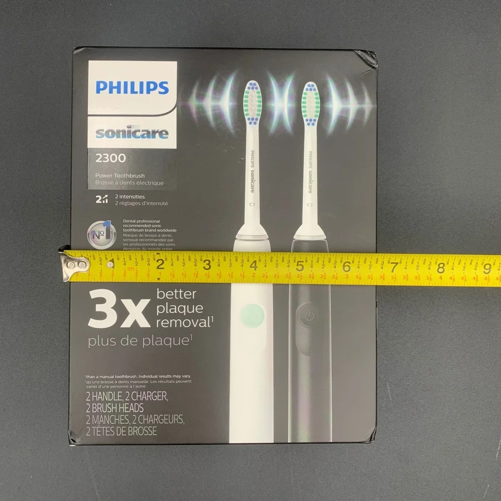 Philips Sonicare 2300 Rechargeable Electric Toothbrush X2 HX3665/04 Black White